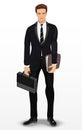 Man in stylish suit. Businessman. Detailed male character. Vector