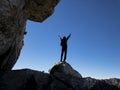 Man succeeding in amazing mountains