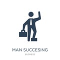 man succesing icon in trendy design style. man succesing icon isolated on white background. man succesing vector icon simple and