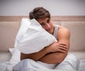 Man suffering from bad case of insomnia Royalty Free Stock Photo