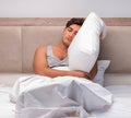Man suffering from bad case of insomnia Royalty Free Stock Photo