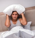 Man suffering from bad case of insomnia Royalty Free Stock Photo