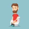 Man suffering from diarrhea or constipation. Royalty Free Stock Photo
