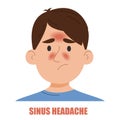 Man suffering from headache caused by sinusitis Royalty Free Stock Photo
