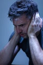 Man suffering from nervous breakdown