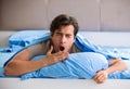 Man suffering from sleeping disorder and insomnia