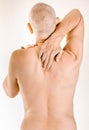 Man suffering of thoracic vertebrae pain