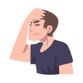 Man Suffering from Throbbing Headache, Symptom of Heart Stroke Cartoon Vector Illustration