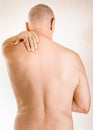 Man suffering of trapezius muscle pain Royalty Free Stock Photo