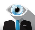 Man in Suit with Big Blue Eye. Royalty Free Stock Photo