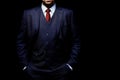 Man in suit on black background Royalty Free Stock Photo