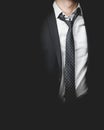 Man in suit on a black background Royalty Free Stock Photo