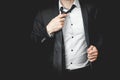 Man in suit on a black background Royalty Free Stock Photo