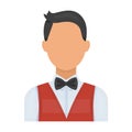 The man in a suit. The croupier, the person who follows the game in the casino.Kasino single icon in cartoon style