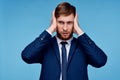 man in suit financial office manager blue background