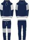 Man fit Suit set hoodie and joggers pants template wear