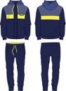 Man Sport Suit hoodie jacket zipper and joggers pants template