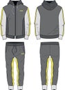 Man Sport Suit jacket zipper and joggers pants template wear