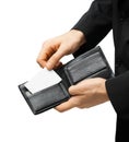 Man in suit holding credit card Royalty Free Stock Photo