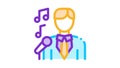 Man In Suit With Microphone Singing Recital Icon Animation