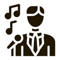 Man In Suit With Microphone Singing Recital Vector