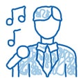 Man In Suit With Microphone Singing Recital Vector