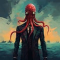 Octopus In A Suit: A Dystopian Illustration By Andreas Rocha