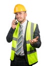 Man in a suit wearing a hi-vis vest Royalty Free Stock Photo