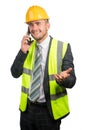 Man in a suit wearing a hi-vis vest Royalty Free Stock Photo