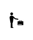 Man with suitcase flat design icon,vector best illustration design icon. Royalty Free Stock Photo