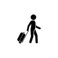 Man with a suitcase icon. Traveler