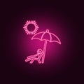 a man is sunbathing icon. Elements of Family in neon style icons. Simple icon for websites, web design, mobile app, info graphics Royalty Free Stock Photo