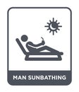 man sunbathing icon in trendy design style. man sunbathing icon isolated on white background. man sunbathing vector icon simple