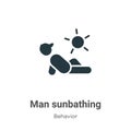 Man sunbathing vector icon on white background. Flat vector man sunbathing icon symbol sign from modern behavior collection for Royalty Free Stock Photo