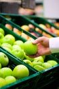 Man in supermarket shopping groceries