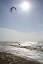 Man in surf with para sail Royalty Free Stock Photo