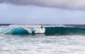 man surfing on the big wave Royalty Free Stock Photo