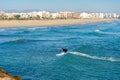 Man surfing in the Mediterranean Sea