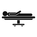 Man surgery bed icon, simple style