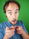 Man with surprised expression pointing at you Royalty Free Stock Photo