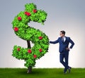 Man in sustainable investment concept Royalty Free Stock Photo