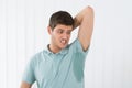 Man Sweating Very Badly Under Armpit Royalty Free Stock Photo