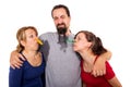 Man sweats and women do not want to smell it Royalty Free Stock Photo