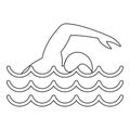 Man swimming the front crawl in a pool icon Royalty Free Stock Photo