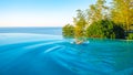 Man swimming In Infinity Edge Swimming Pool Water Royalty Free Stock Photo