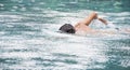 A man is swimming in the pool. Royalty Free Stock Photo