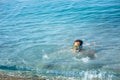 Man swimming with snorkeling mask in the sea Royalty Free Stock Photo