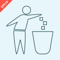 man symbol, do not litter icon, keep clean icon design vector flat illustration