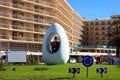 The man symbol of ibiza in a roundabout in the middle of the road in San Antonio