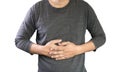 MAN with symptomatic acid reflux , suffering from acid reflux at Royalty Free Stock Photo